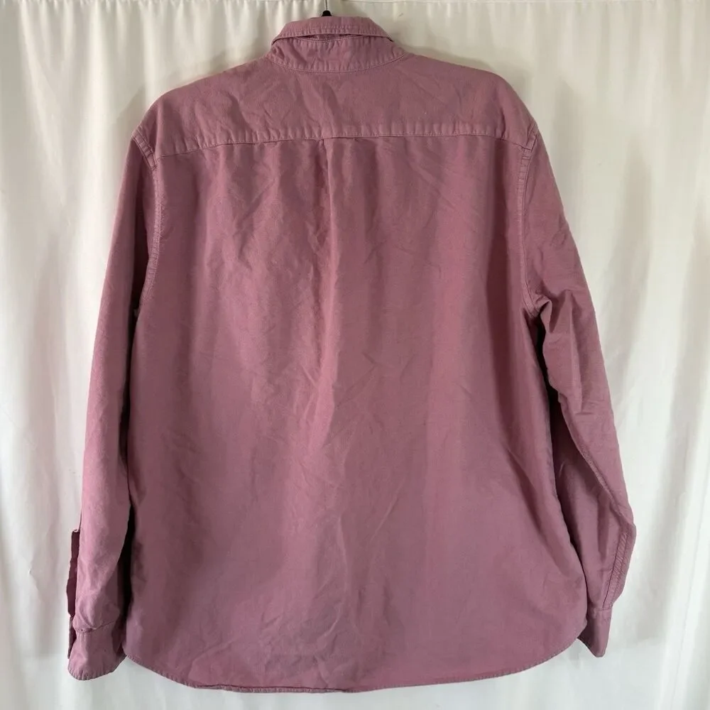 J. Crew Shirt Men's XL Red Button Up Long Sleeve Garment Dye Classic Fit